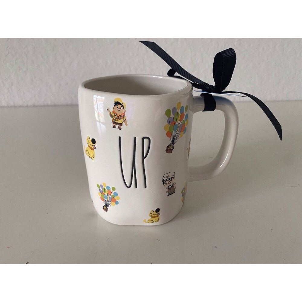 Rae Dunn Pixar UP Mug Wraparound Print Russell‎ Dog Carl Fredricksen House NEW
